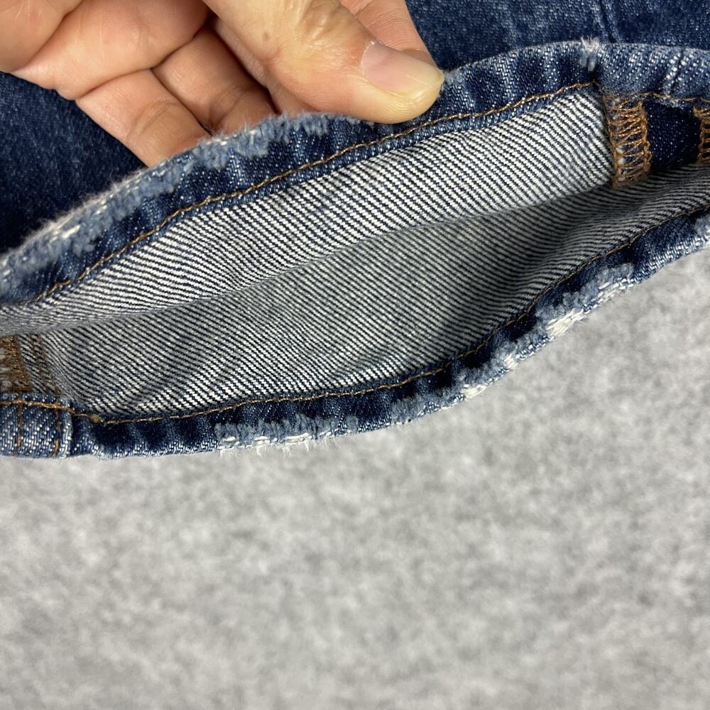 Frame Le Piper Jeans Womens 26 Blue Sky Cropped Mid Rise Rigid Cotton Distressed - Picture 4 of 16